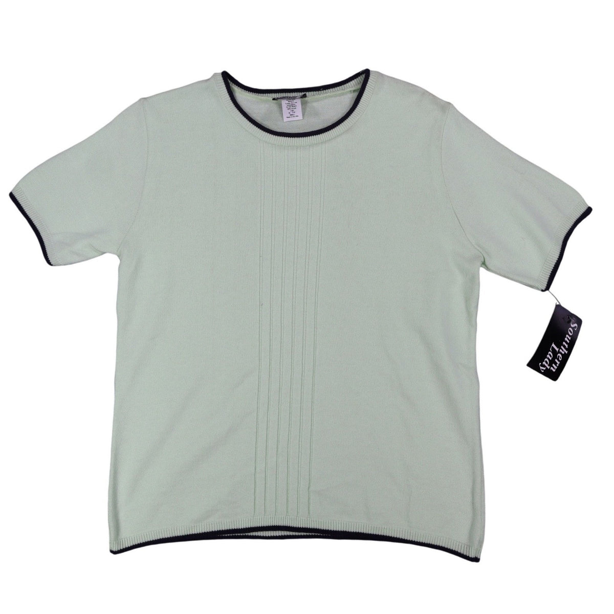 Southern Lady Short Sleeve Sweater Womens Small Vintage Bonsai Green Knit USA