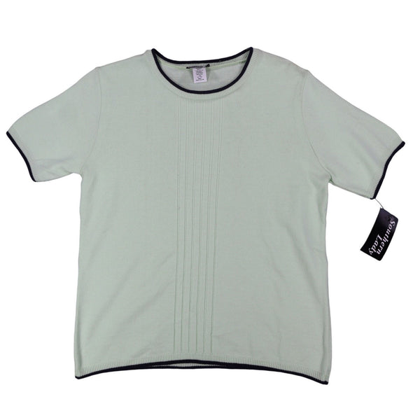 Southern Lady Short Sleeve Sweater Womens Small Vintage Bonsai Green Knit USA