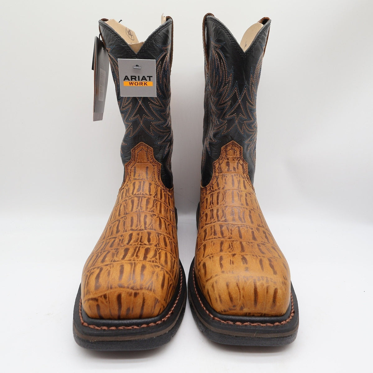Ariat WorkHog Comp Toe Boots Mens 9.5 Brown Hornback Print NIB 10032454