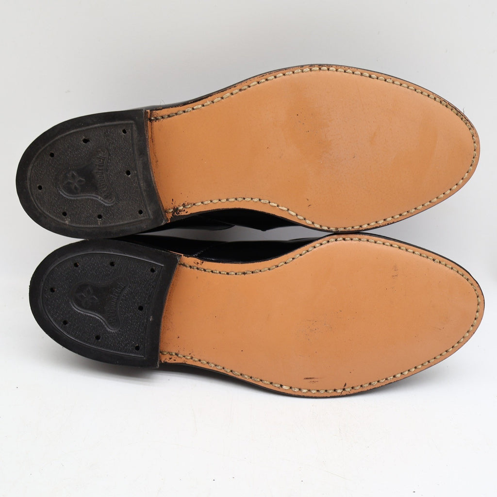 Vintage Cedar Crest Black Leather Moc Toe Slip-On Dress Shoes Boys' 14 Deadstock