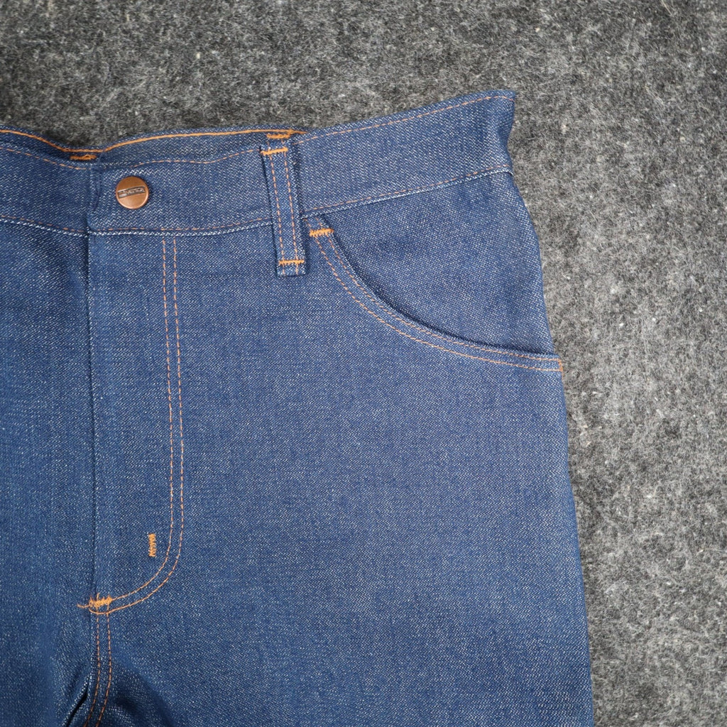 Maverick Western Boot Jean Boys Husky 18 W34 L30 Vintage USA Indigo Denim NOS
