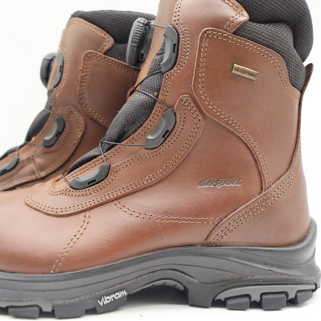Grisport BOA Constructor Men 10 Brown Leather Waterproof Vibram Safety Work Boot