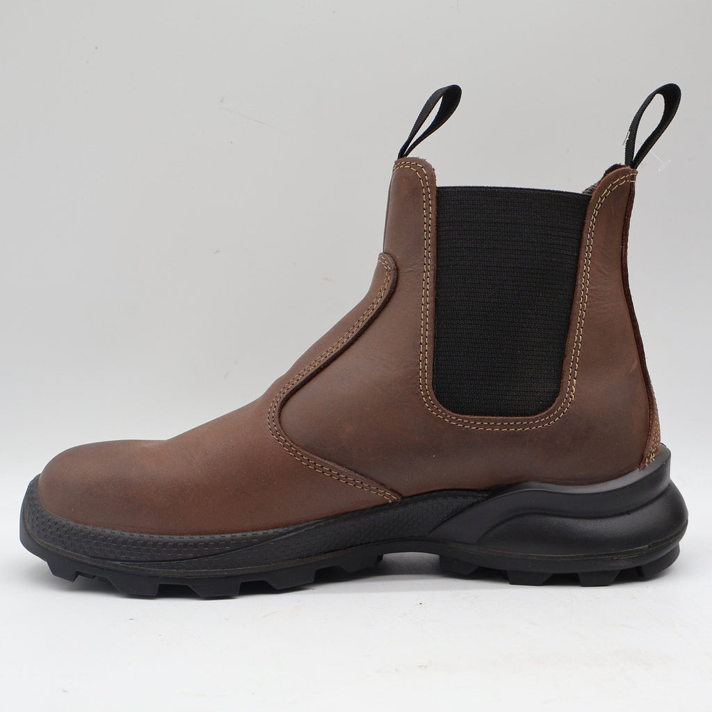 Grisport Cardigan Safety Boots Mens Size 9 Brown Leather Italian Chelsea Pull On