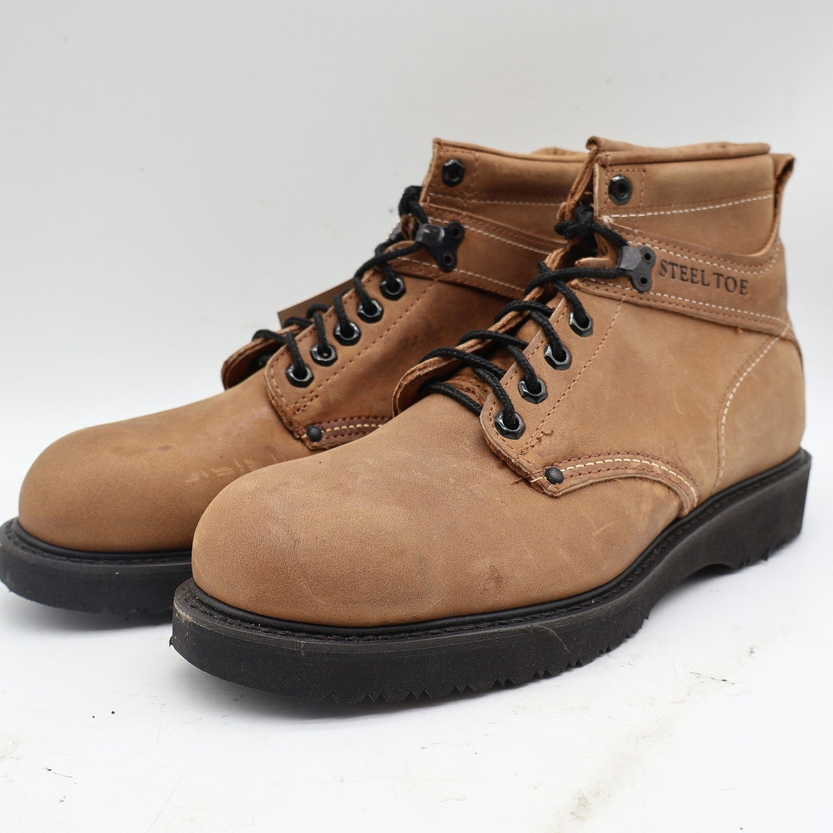 Carolina Steel Toe Work Boots Mens 9.5 D Vintage USA Leather Brown 139 Y2K NIB - take2supply