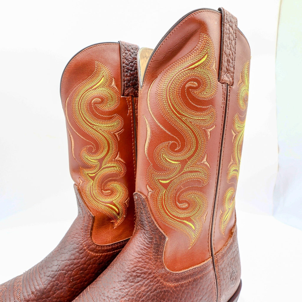 Double-H Western Mustang Boots Mens 11 EE Rust Leather Excellent DH4417