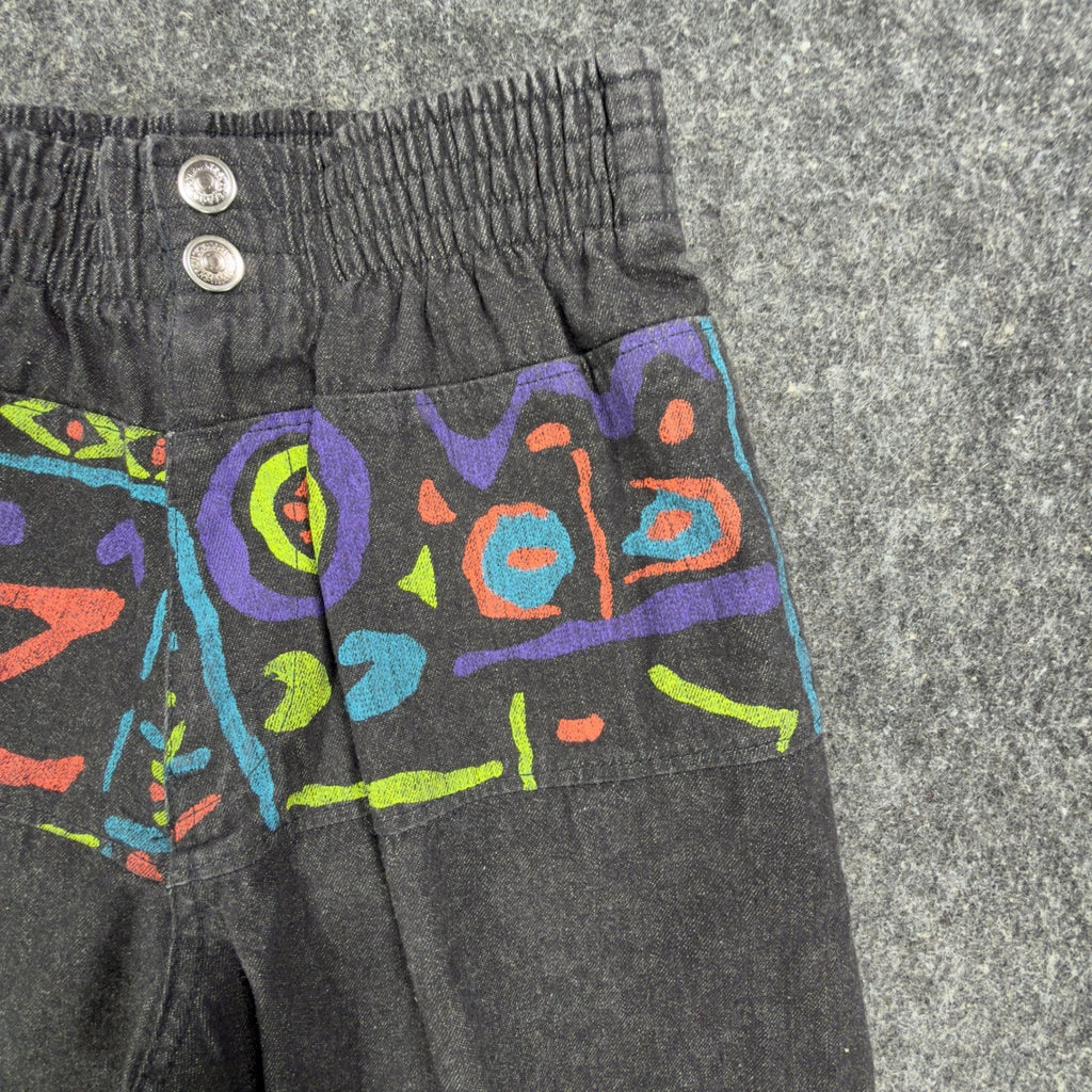 Levis Vintage 90s SilverTab Shorts Mens Small Black Abstract Print NWT Deadstock - take2supply
