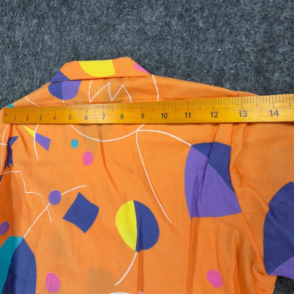 Wrangler Vintage 80s Geometric Shirt Mens S Orange Cotton NWT Deadstock USA - take2supply