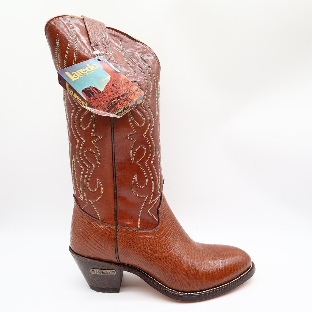 Laredo Vintage 900 Western Boots Women 10 B Brown Lizard Print NWT Deadstock - take2supply
