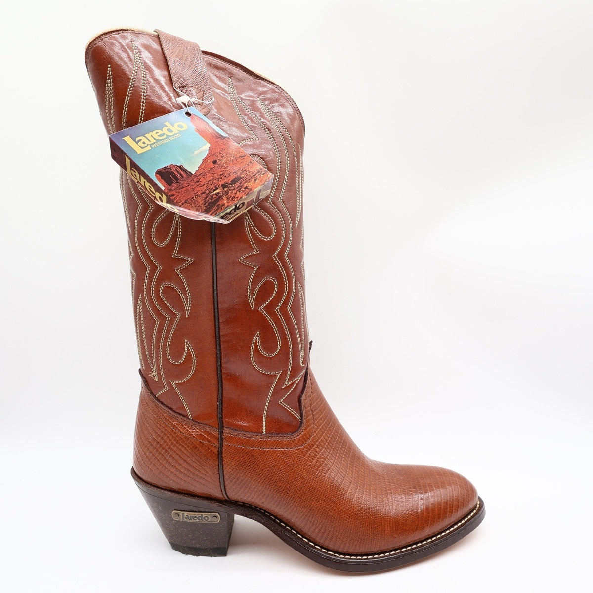 Laredo Vintage 900 Western Boots Women 10 B Brown Lizard Print NWT Deadstock - take2supply