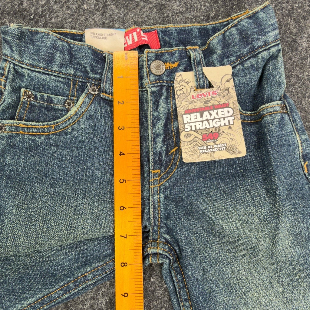 Levi's Y2K 549 Relaxed Straight Shorts Boys 4 Blue Ramie Cotton NWT