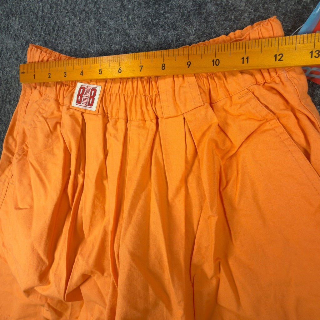 Bugle Boy Vintage 90s Shorts Womens 7 Orange Elastic Waist Pleated NWT