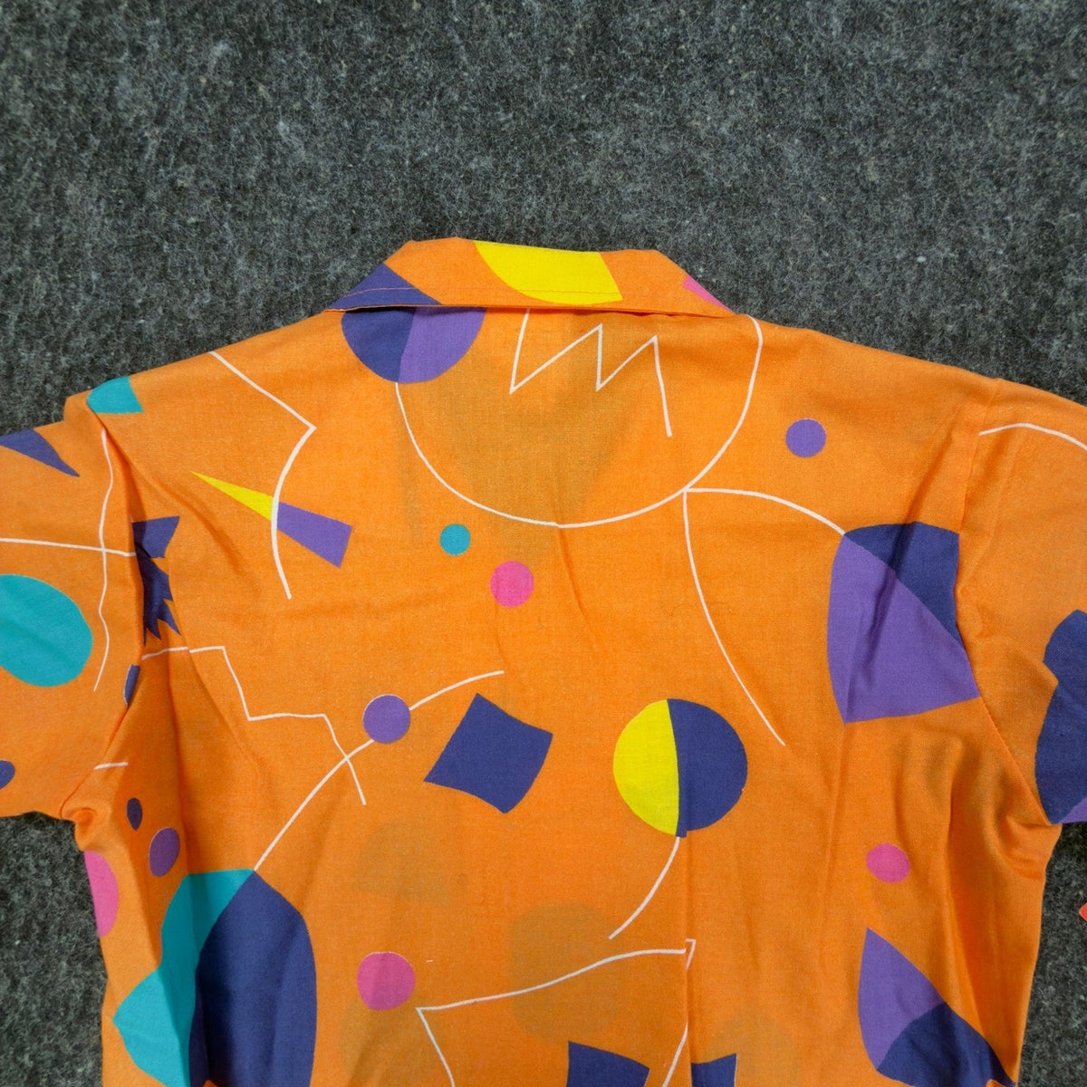 Wrangler Vintage 80s Geometric Shirt Mens S Orange Cotton NWT Deadstock USA - take2supply
