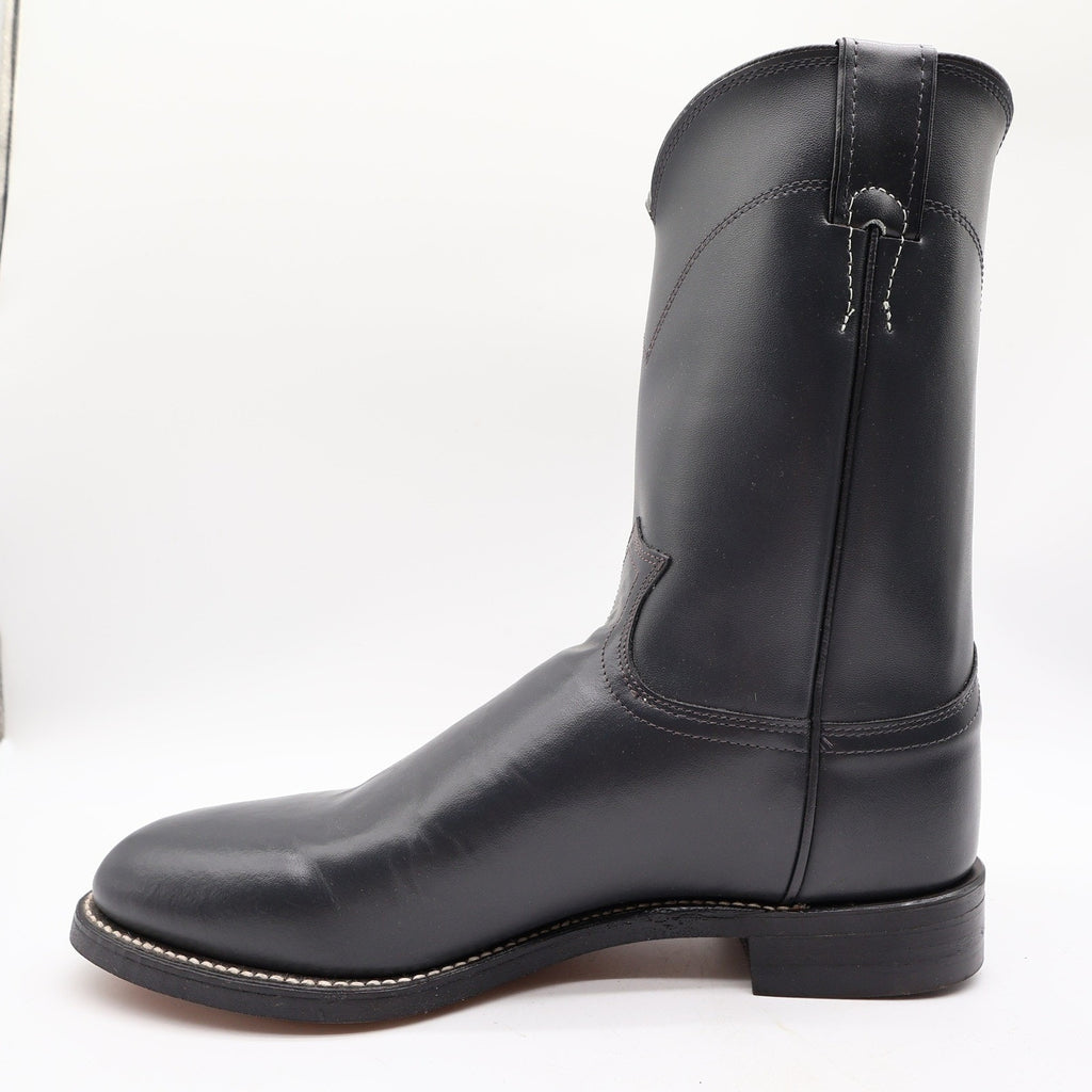 Justin Vintage 80s Western Boots Mens 9D Grey Leather Roper 3025M NIB