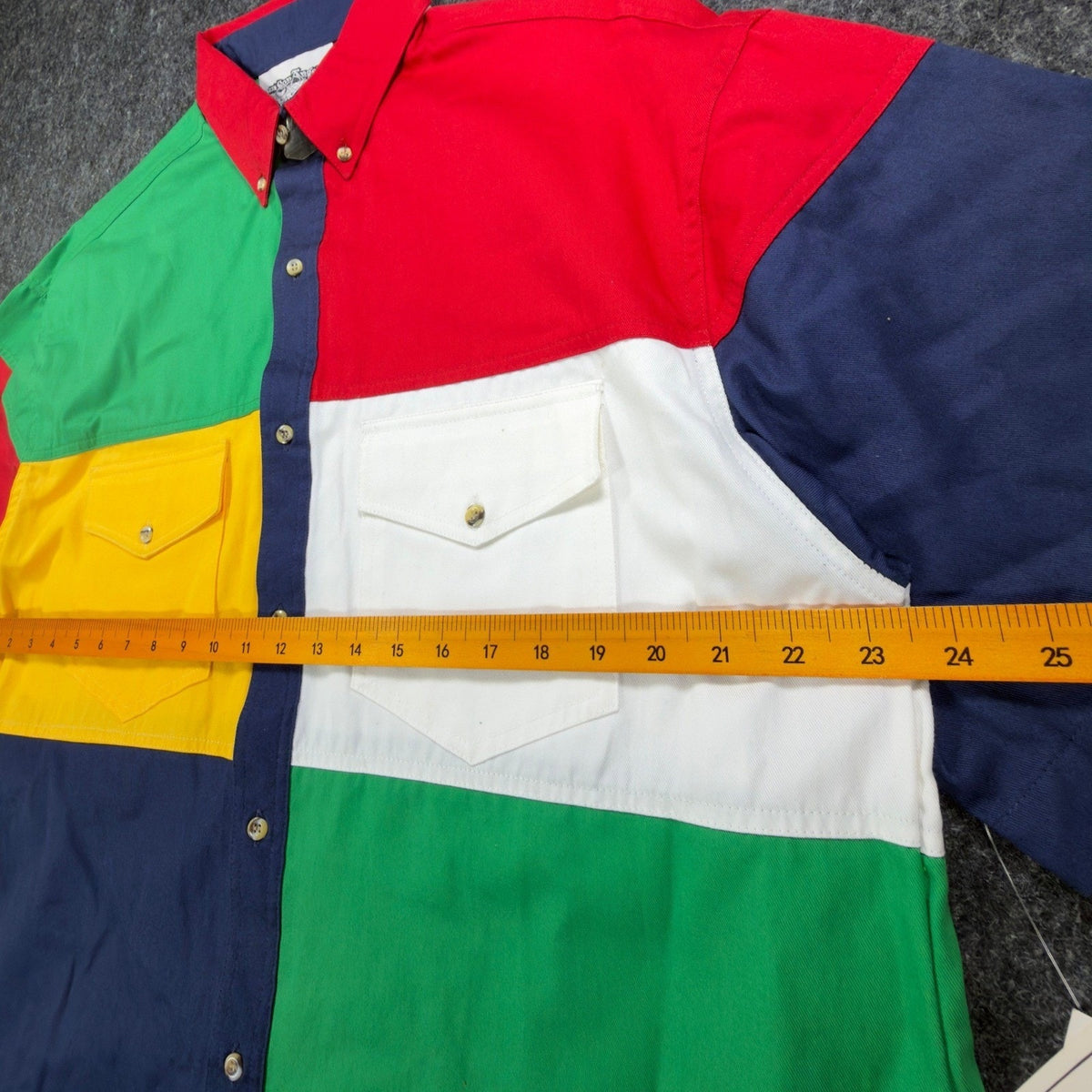 San Angelo Vintage 90s Color Block Shirt Mens Large Multi Cotton NWT - take2supply