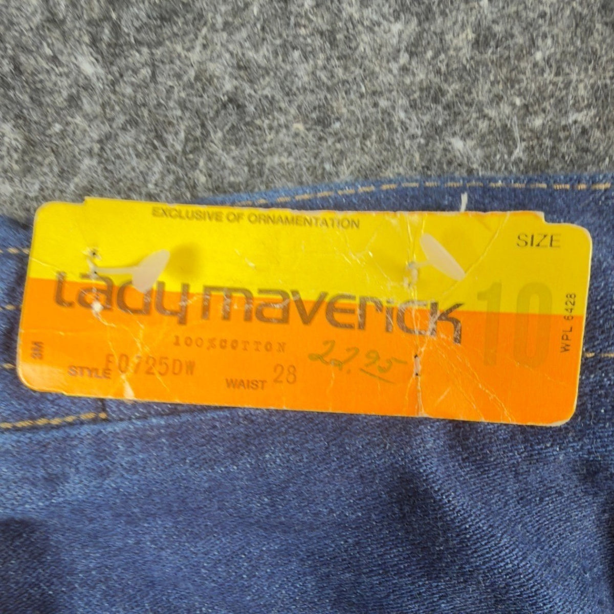 Lady Maverick Vintage 70s Jeans Womens 10 Blue High Waist Elastic NOS NWT