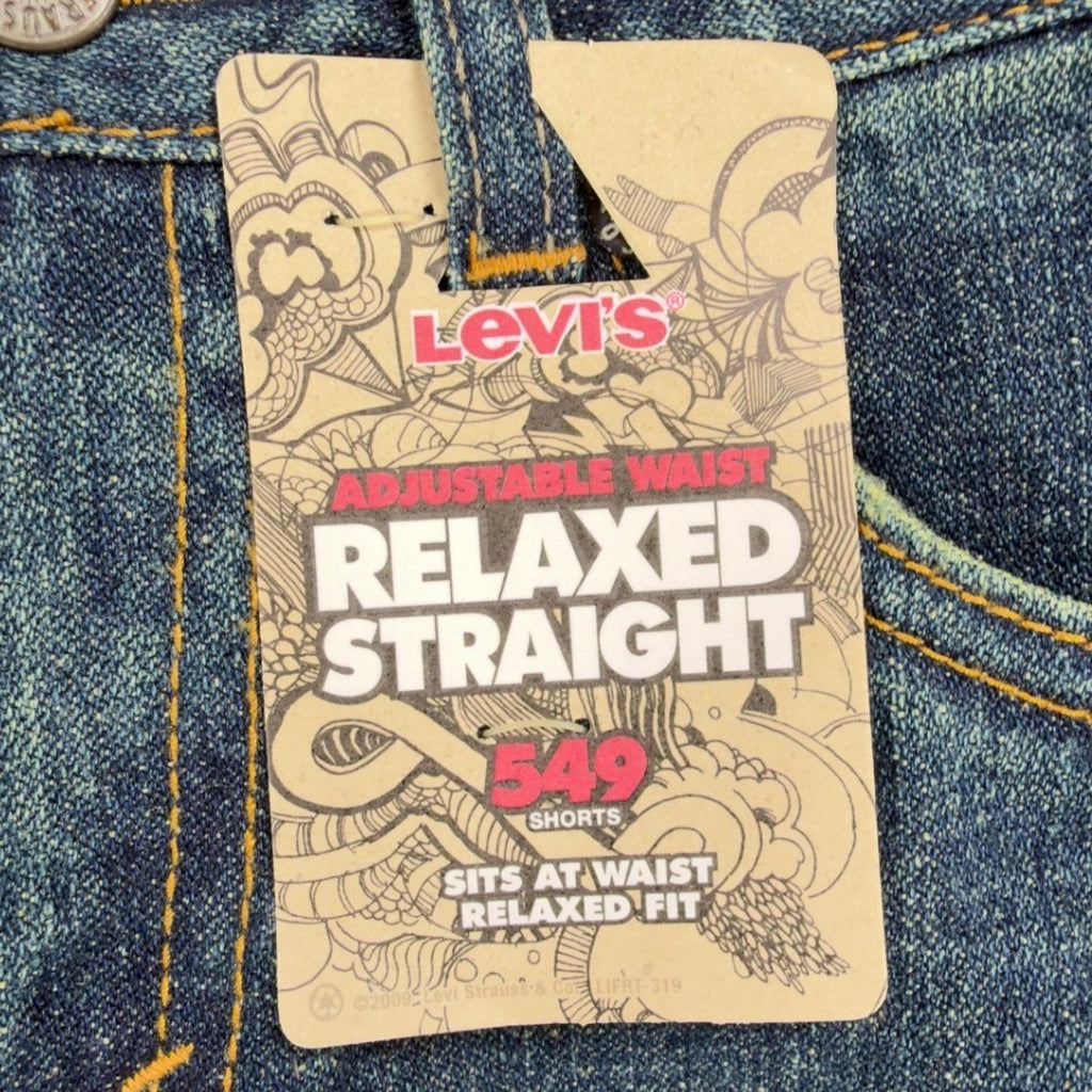 Levi's Y2K 549 Relaxed Straight Jean Shorts Boys 7 Reg Blue Denim NWT