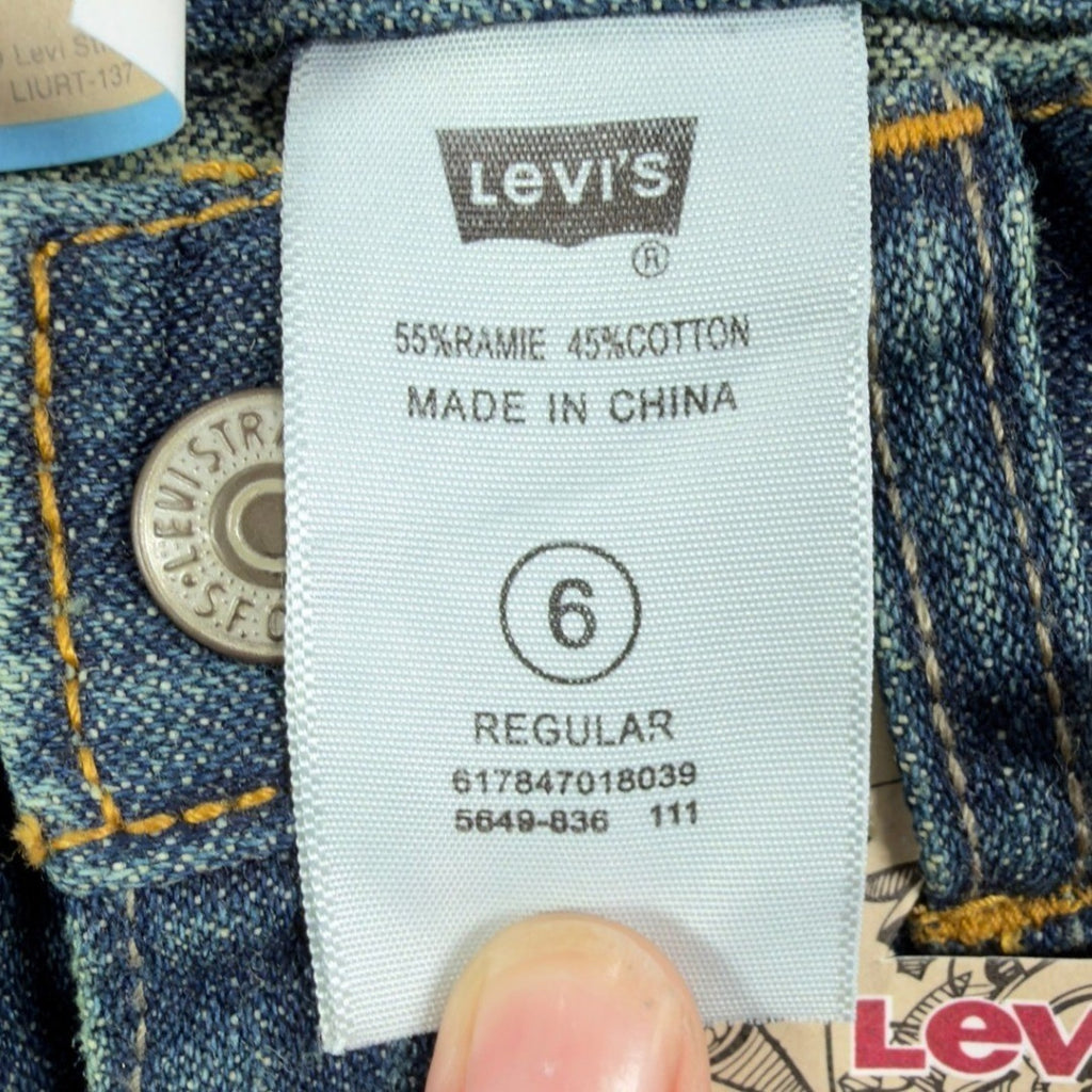 Levis Y2K 549 Relaxed Straight Shorts Boys 6 Blue Ramie Cotton NWT