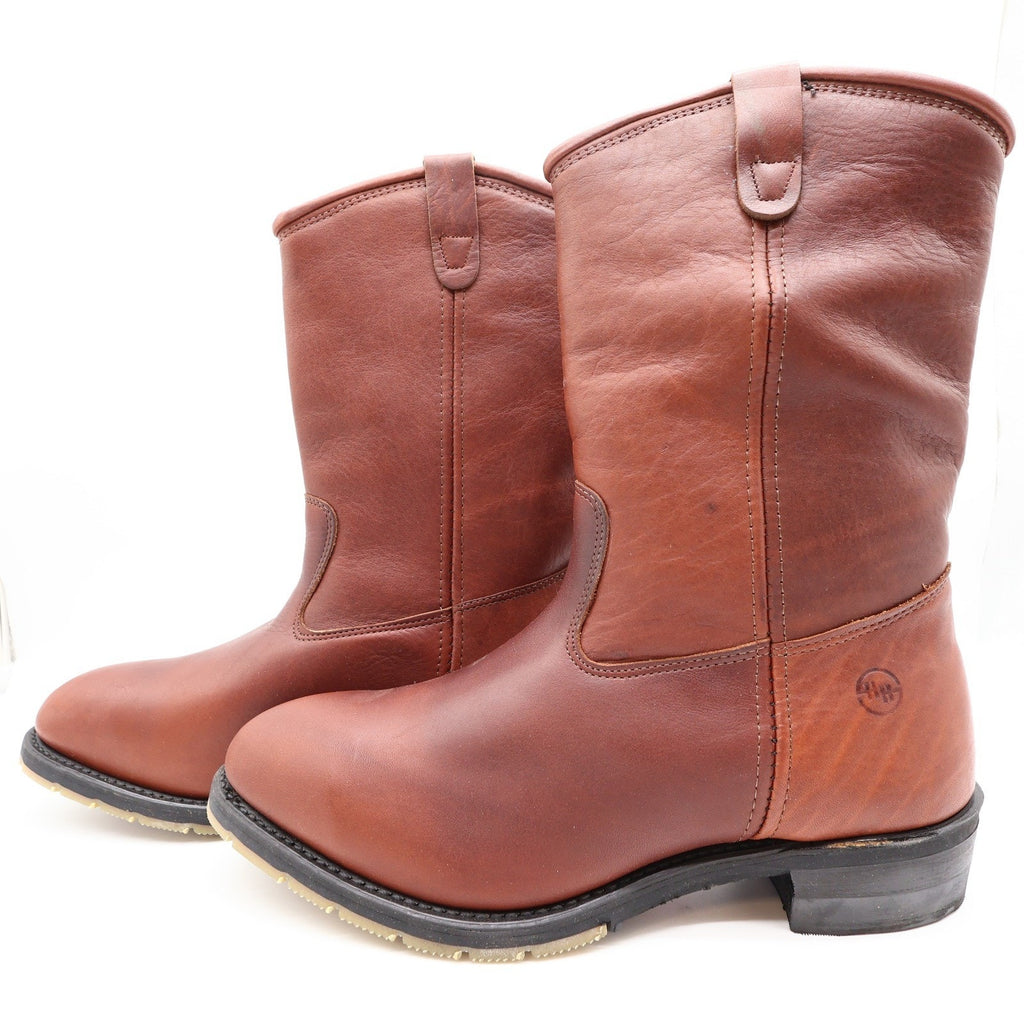 Double-H Wellington Boots Mens 10.5 D Brown Leather Work Boots NWT