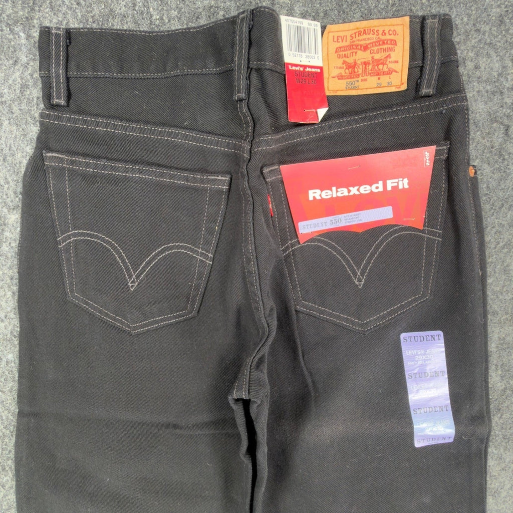 Levi's Y2K 550 Student Relaxed Fit Jeans Men 29x30 Black Denim NWT Deadstock