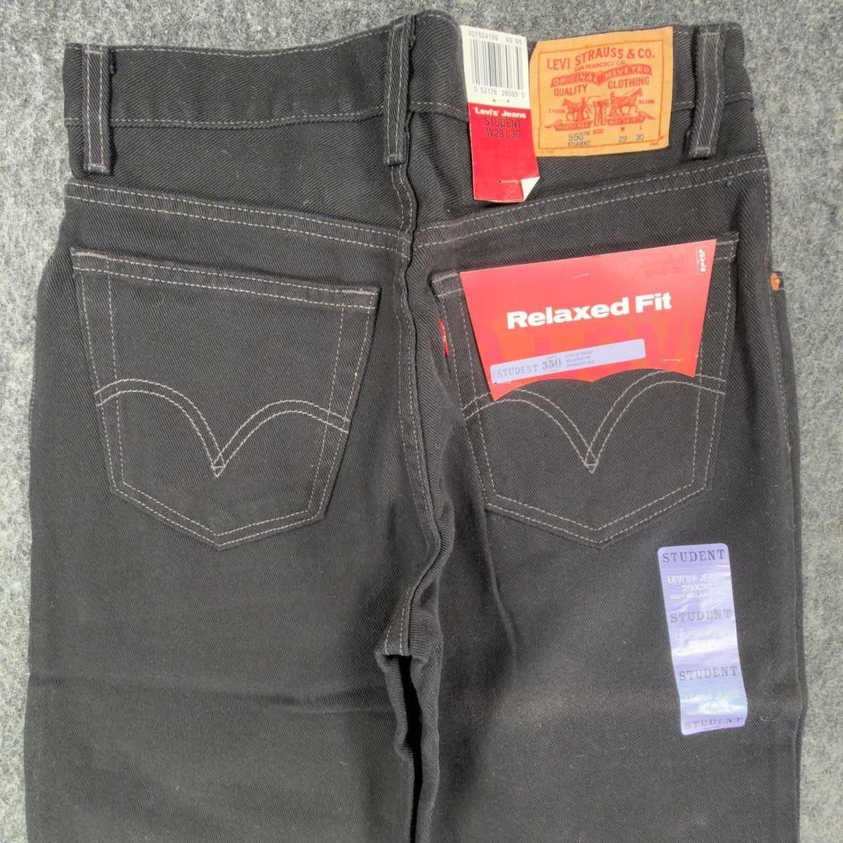 Levi's Y2K 550 Student Relaxed Fit Jeans Men 29x30 Black Denim NWT Deadstock