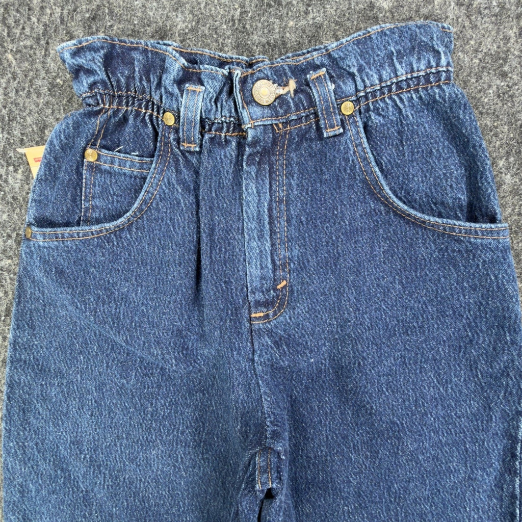 Levi Vintage 914 Short Girls 12 Blue Cotton NWT Made in USA Paperbag Waist C676 - take2supply