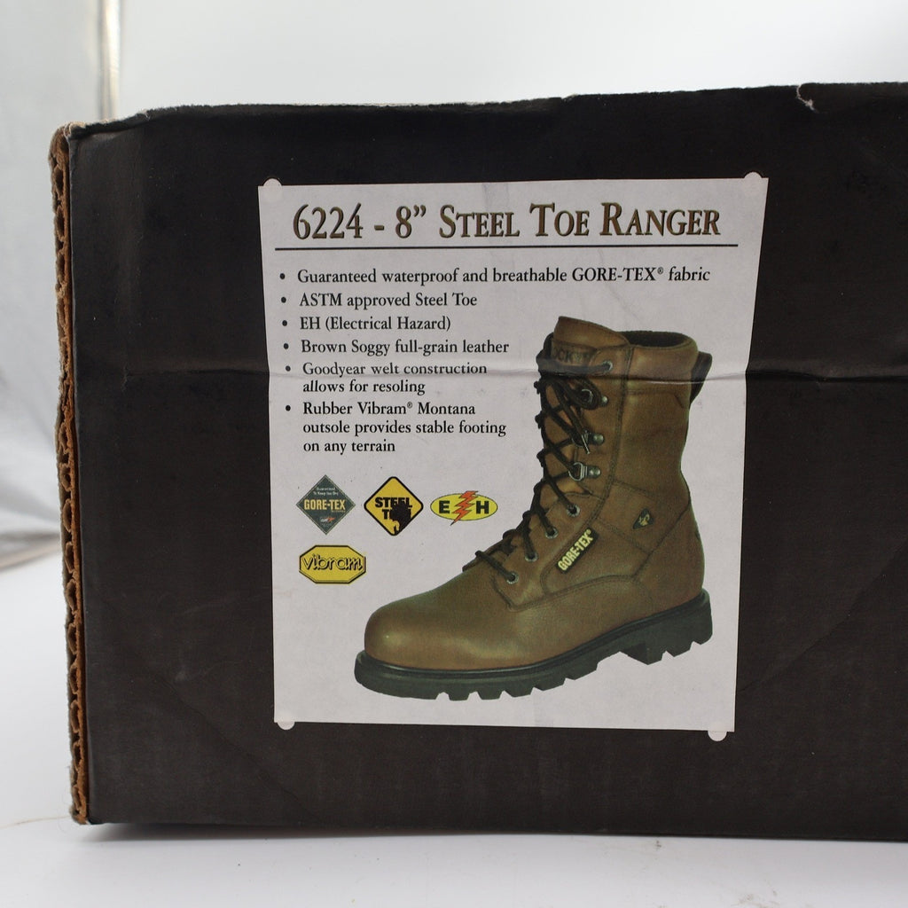 Rocky 2000s Ranger Steel Toe Work Boots Mens 10.5 M Brown Leather GORE-TEX NWT