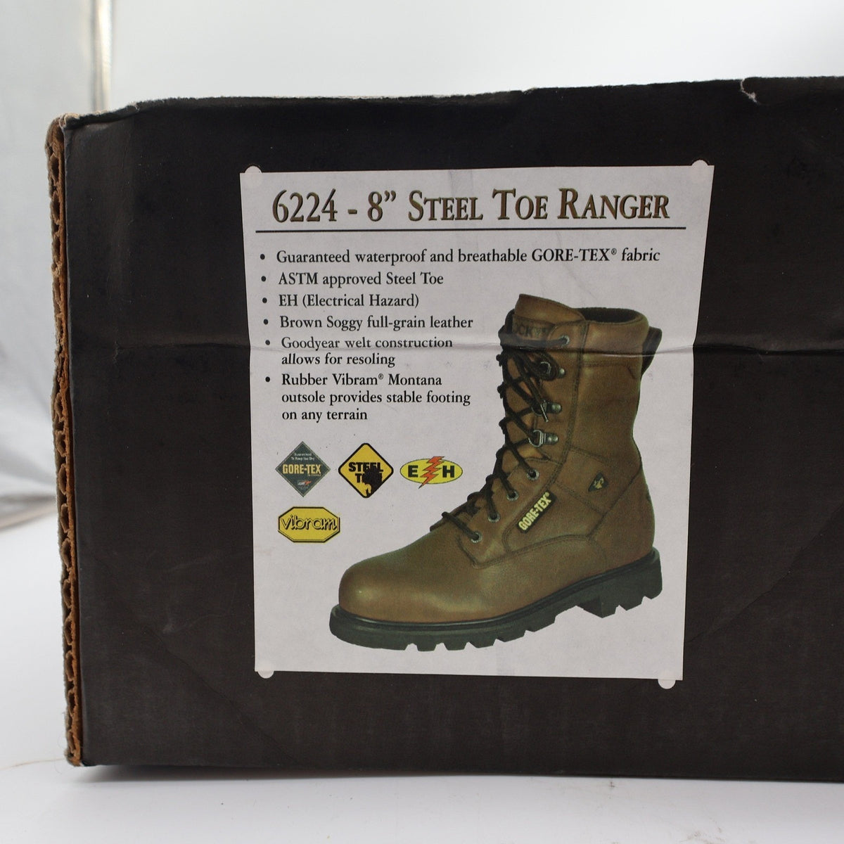 Rocky 2000s Ranger Steel Toe Work Boots Mens 10.5 M Brown Leather GORE-TEX NWT