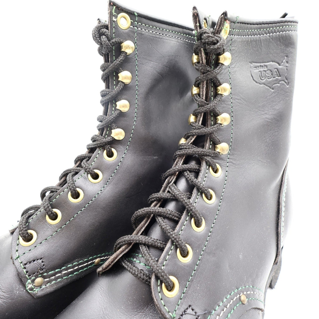 Walker Vintage 80s Work Boots Mens 10 EE Black Leather NIB NWT USA Made 1255