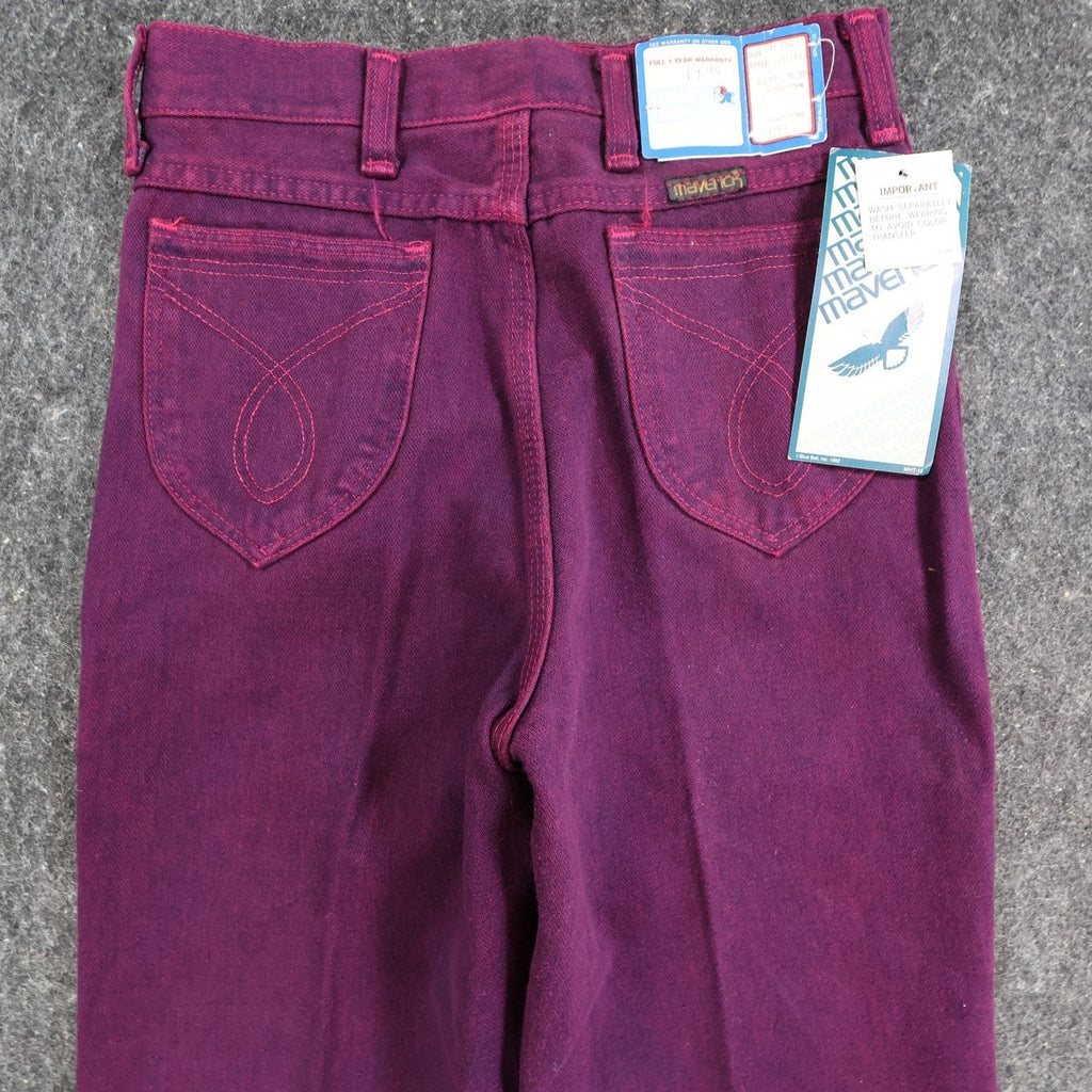 Maverick Vintage 80s Purple Jeans Girls 14 Reg USA Made NOS NWT 27.5x30 - take2supply