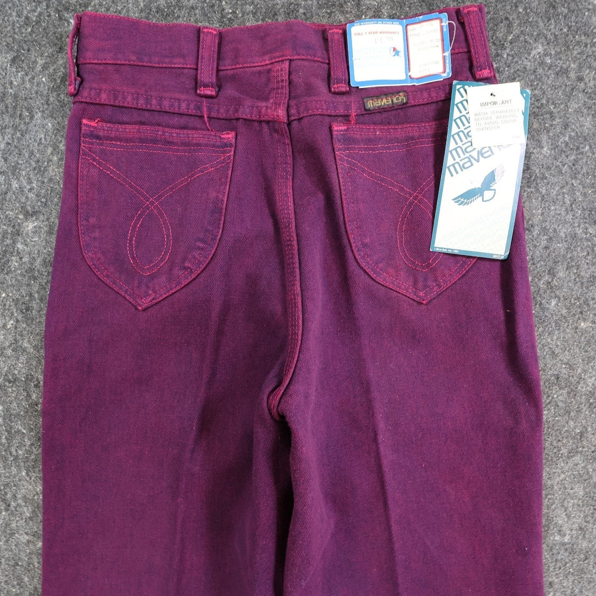 Maverick Vintage 80s Purple Jeans Girls 14 Reg USA Made NOS NWT 27.5x30 - take2supply