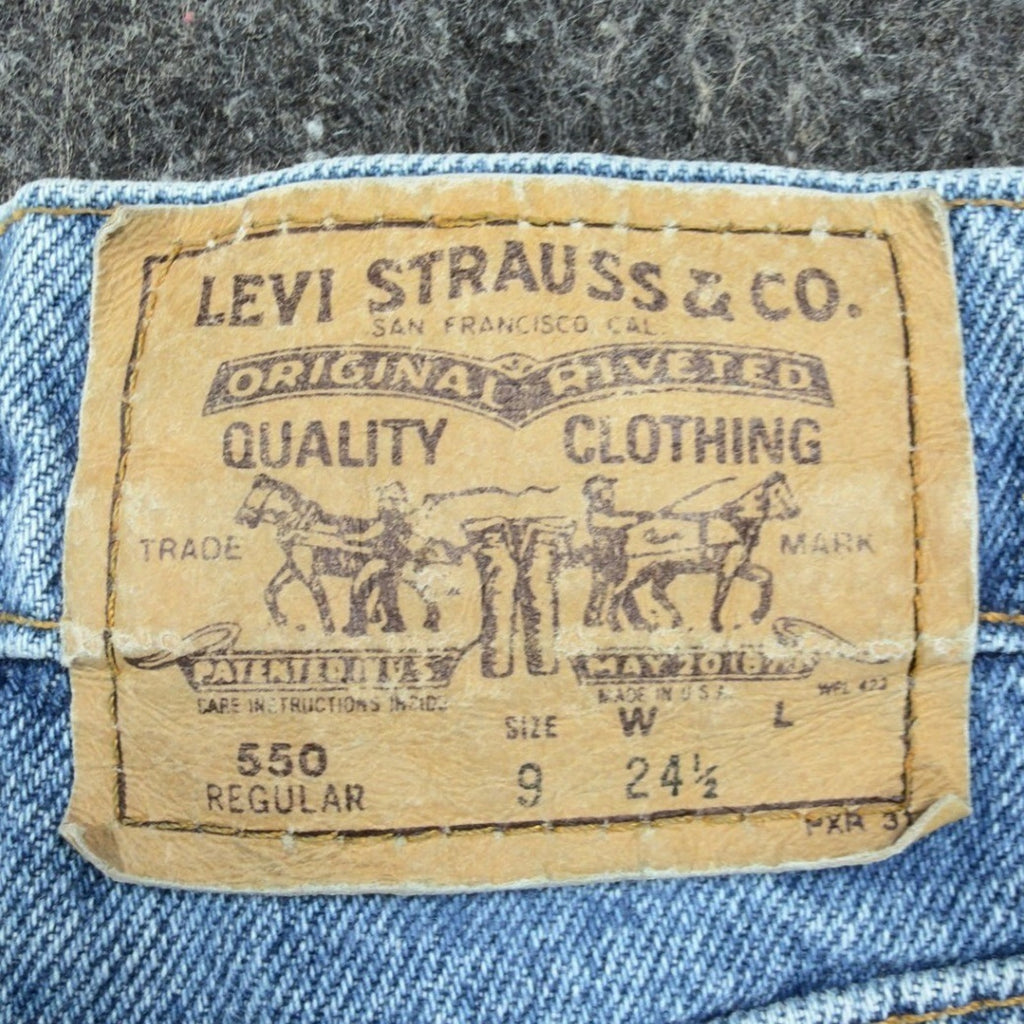 Levi's Vintage 90s 550 Shorts Women 9 Blue Denim Orange Tab USA NWT - take2supply