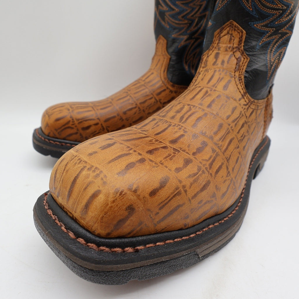 Ariat WorkHog Comp Toe Boots Mens 9.5 Brown Hornback Print NIB 10032454