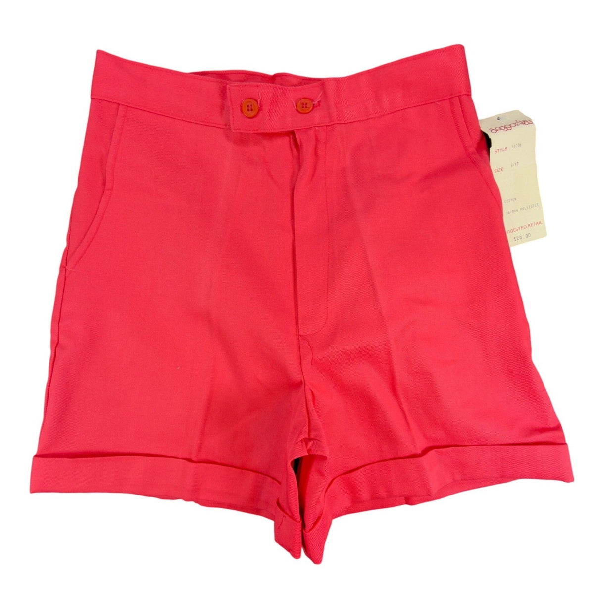 Daggonits Shorts Womens 9/10 Vintage 80s Pink Cotton Blend Deadstock High Rise