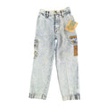 Lee AirGear Cargo Jeans Boys 6 Blue Cotton Loose Fit Vintage 90s Acid Wash
