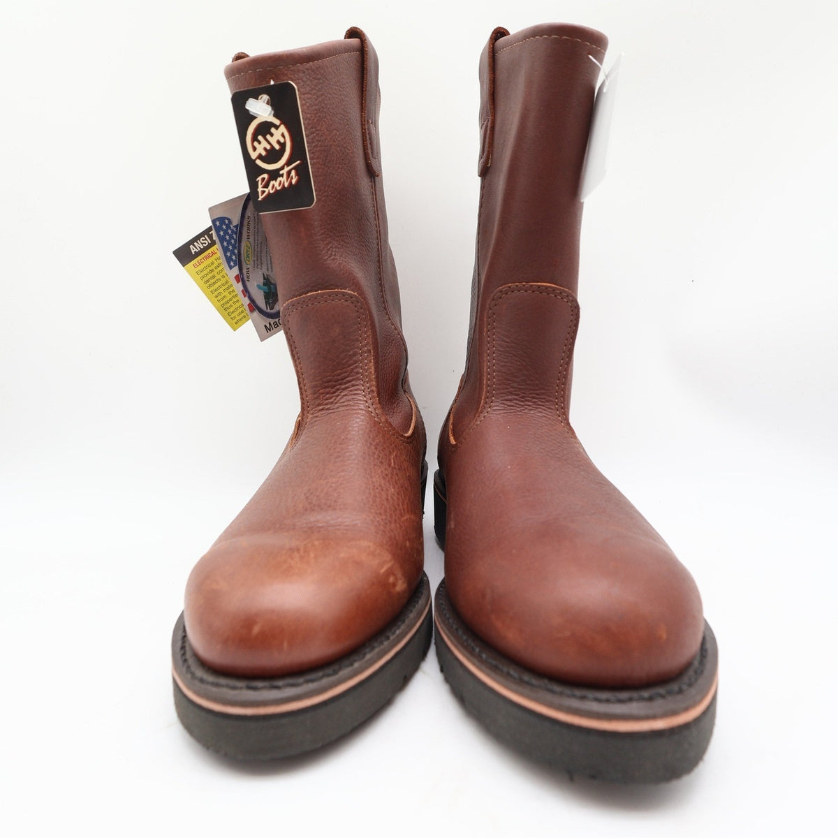 Double-H Vintage 90s Work Boots Mens 8.5 D Leather Ranchwell USA NWT Box