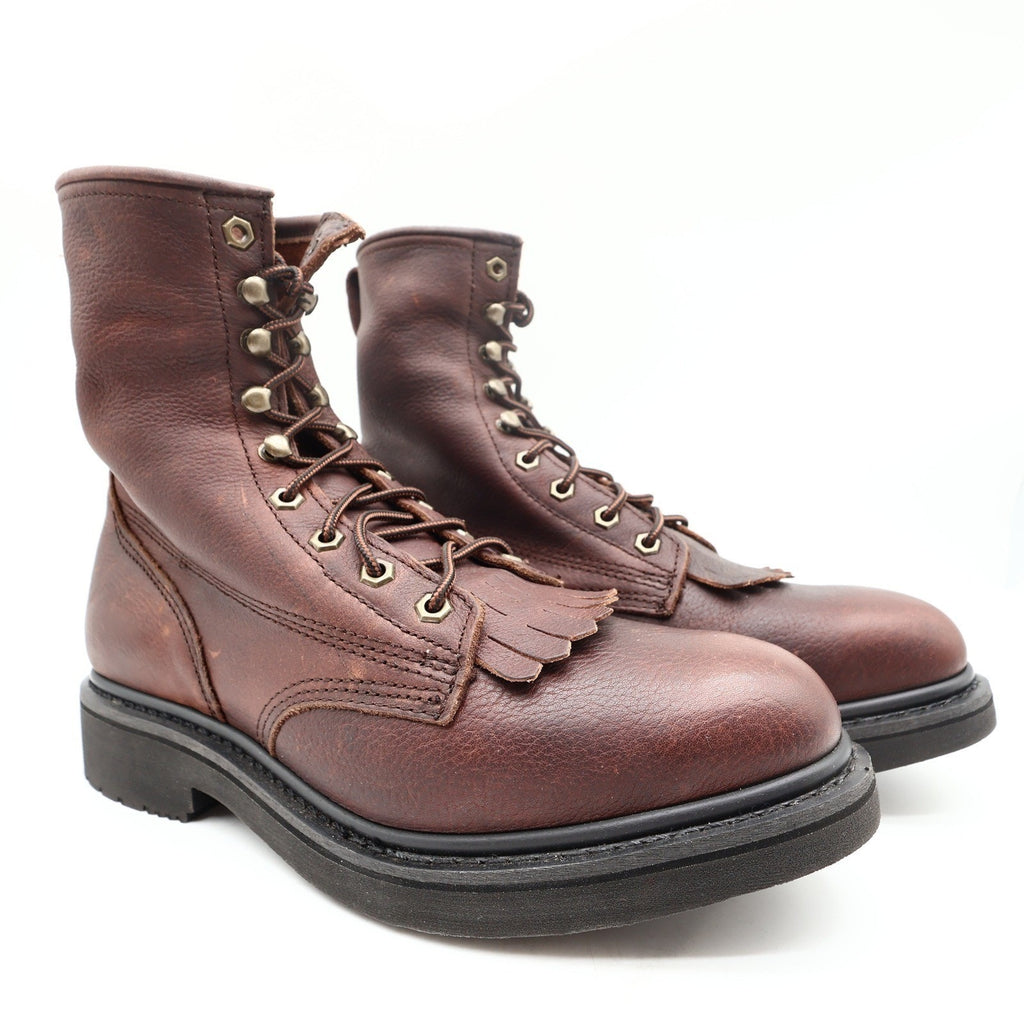 Dan Post Leather Work Boots Men 9.5 D Brown Oily Lace Up Kiltie NWT Box