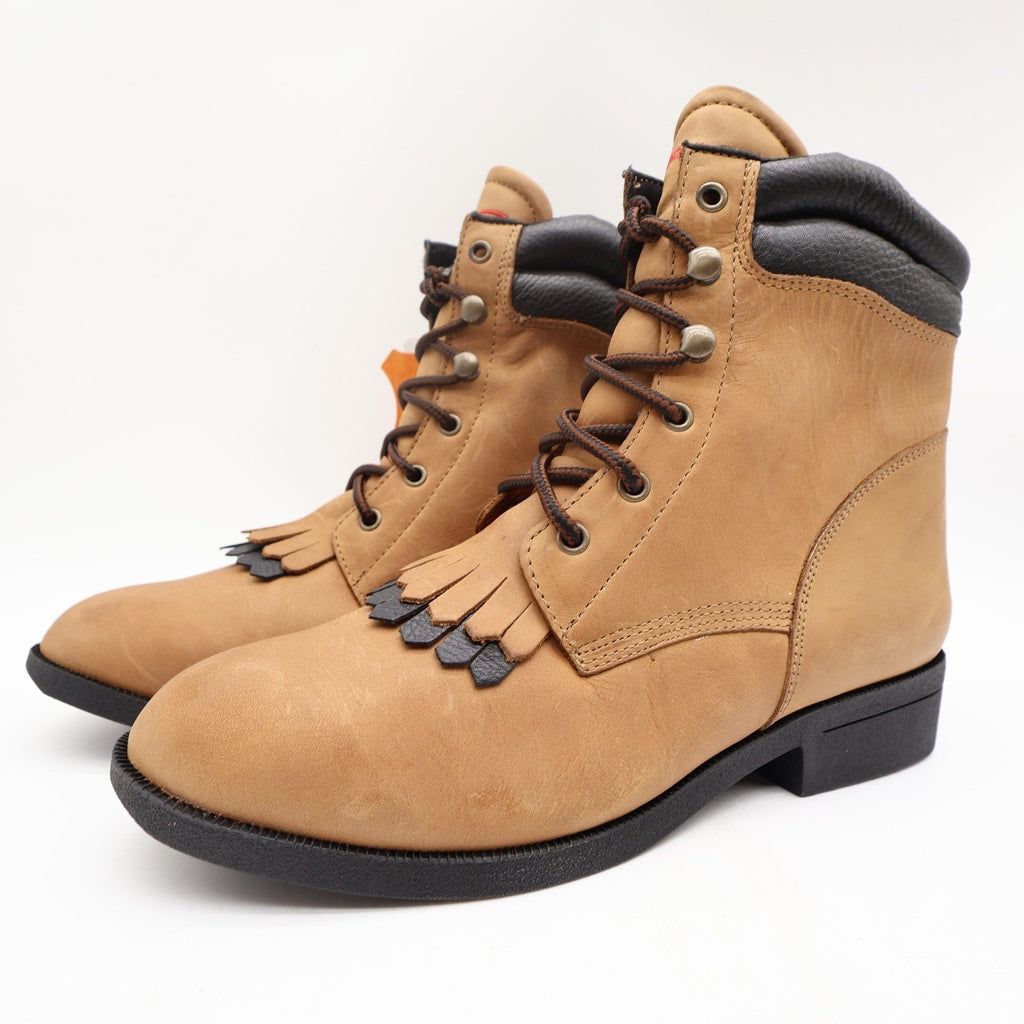 Laredo 551 Kiltie Lace-Up Western Boots Women's 9 Tan Leather NWT Deadstock