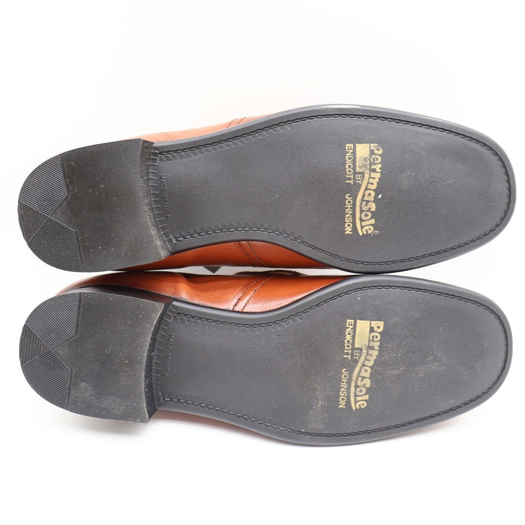 Vintage Barclay Endicott Johnson 96140 Cognac Leather Loafers Men's 7D USA Deadstock