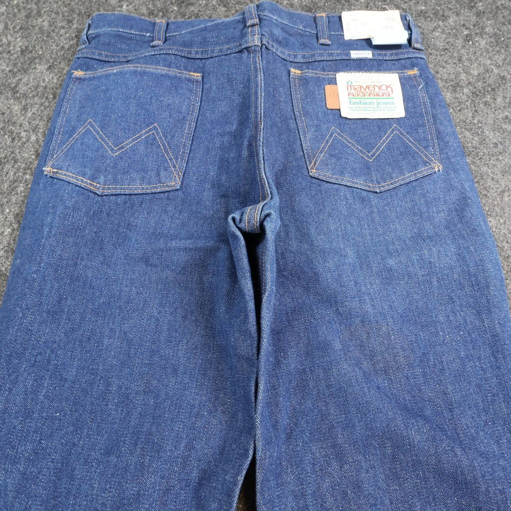 Maverick Vintage 70s Flare Jeans Mens 32XL Blue Cotton USA Made NOS NWT