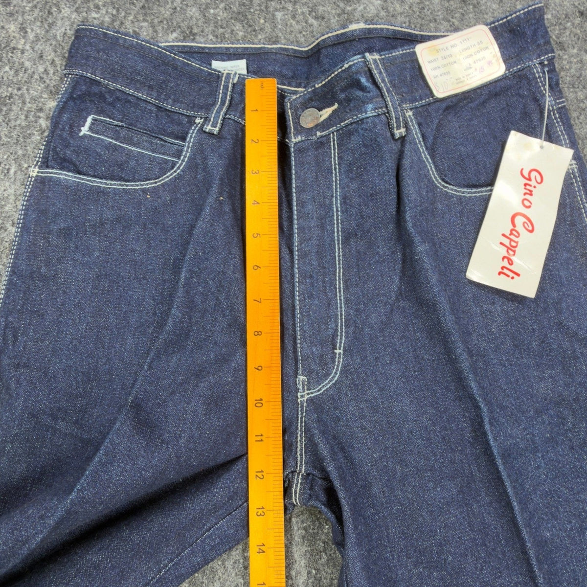 Gino Cappeli Vintage 70s Boot Cut Jeans Mens 34x35 Indigo Cotton Denim NWT - take2supply