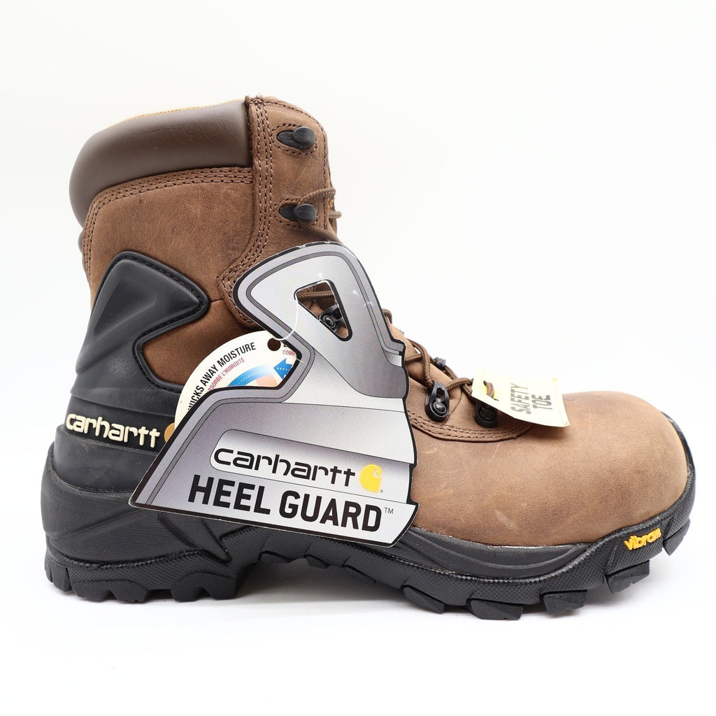 Carhartt Work Boots Mens 8.5 M Brown Leather Waterproof 6" Hiker Safety Toe NIB