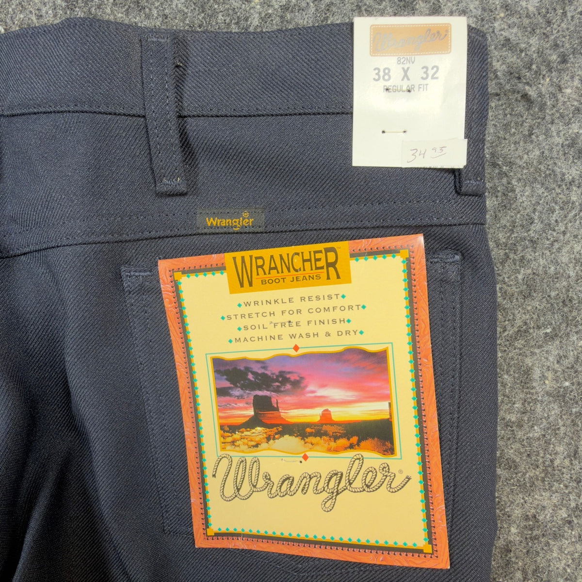 Wrangler Wrancher Bootcut Pants Mens 38x32 Navy Vintage Y2K NWT 82NV