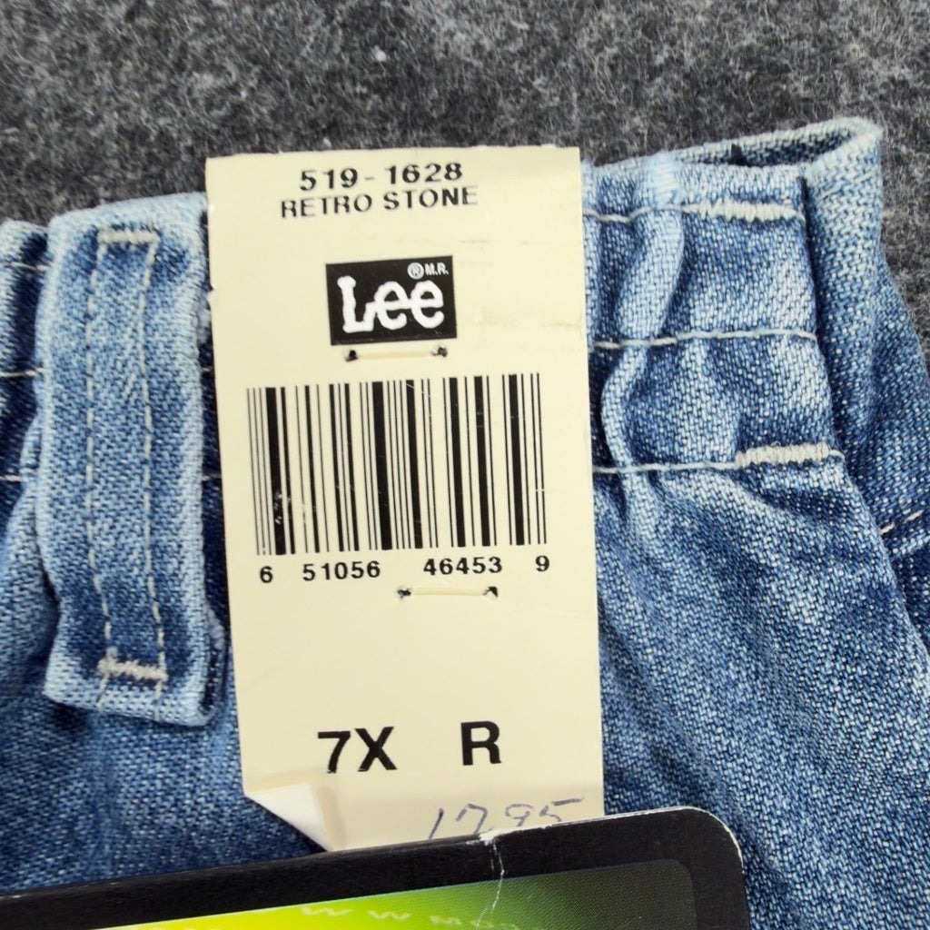 Lee Pipes 90s Vintage Denim Cargo Shorts Boys 7X Retro Stone Blue NWT New