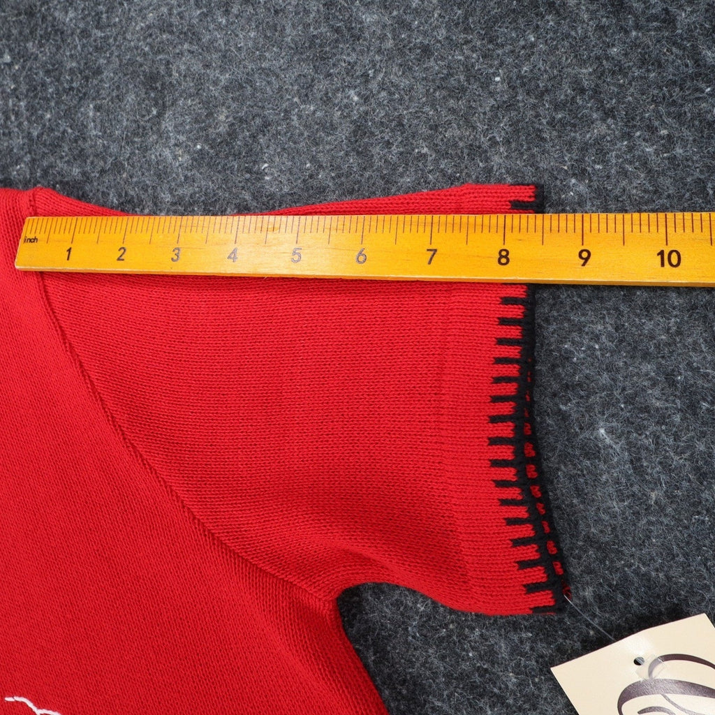 Company Collection Lighthouse Sweater Womens Small Vintage 90s Red Short Sleeve