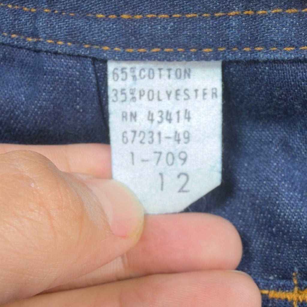 Fancy Props Vintage 70s Jeans Pants Womens 12 Blue High Waist Belted Wide Leg