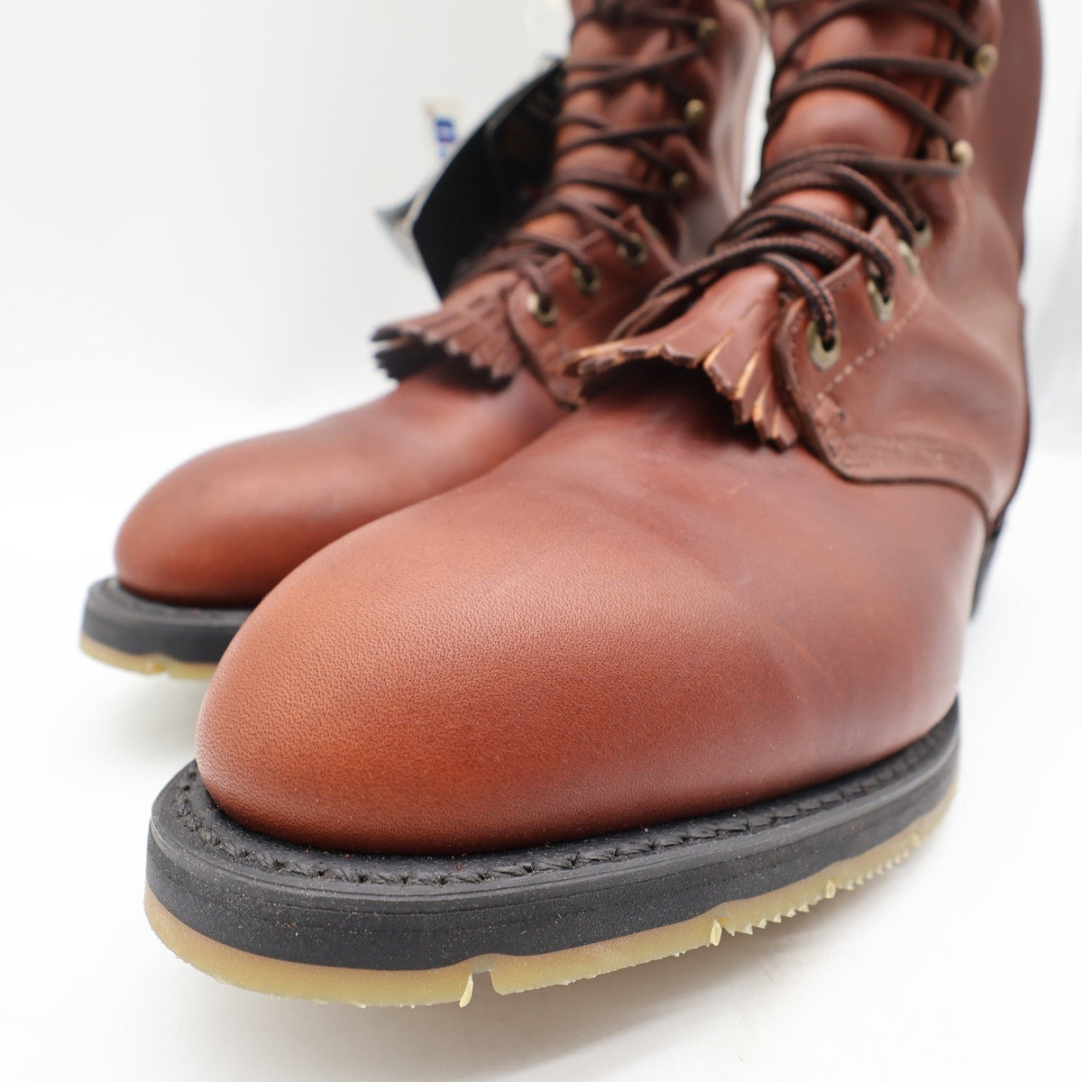 Double-H Mens 10 D Leather Packer Work Boots USA 9790 Brown Lace Up Kiltie New