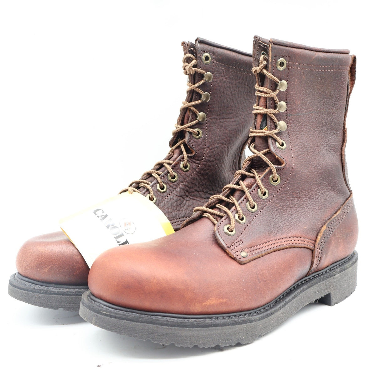 Carolina 8006 Work Boots Mens 9.5 D Brown Briar Pitstop Leather Steel Toe USA