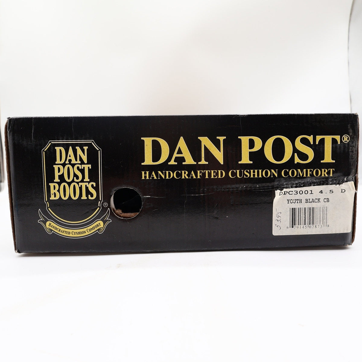 Dan Post Western Cowboy Boots Youth 4.5 D Black Leather Box NWT