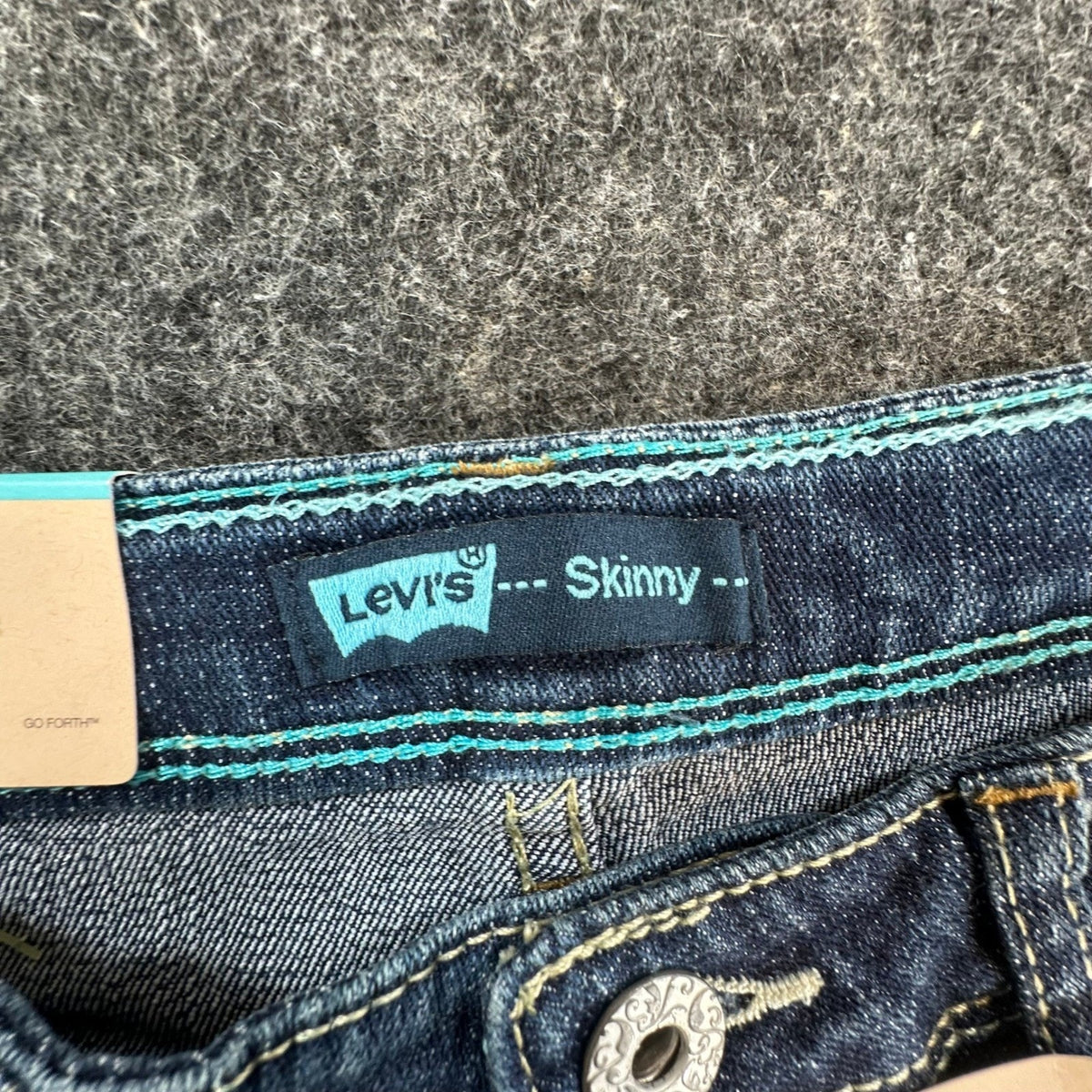 Levi's Skinny Jeans Girls 10 Blue Denim Stretch Adjustable Waist Ramie NWT