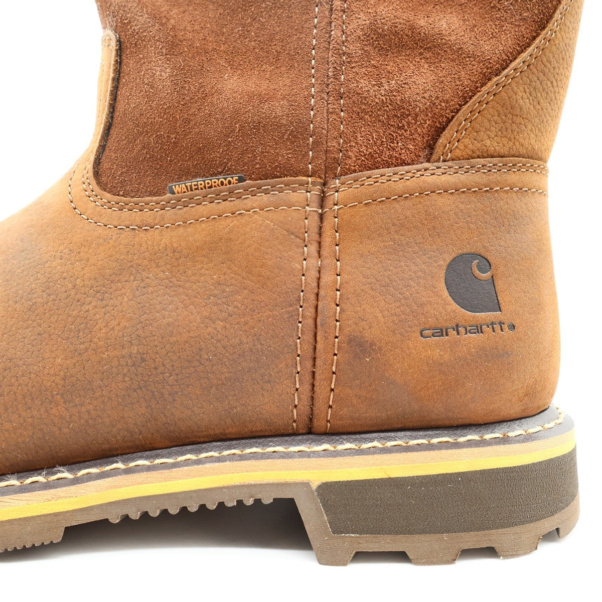 Carhartt CMP1053 Pull-On Work Boot Mens 12W Brown Leather Waterproof New